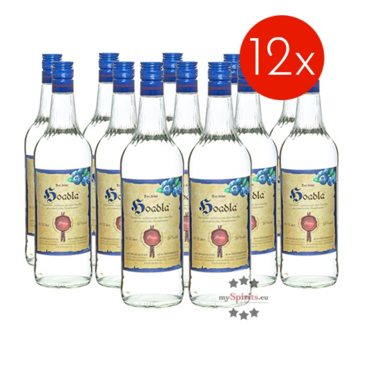 12 x Prinz Hoadla - fruchtig milder Heidelbeer-Schnaps / 34 % vol / 12 x 1,0 Liter-Flasche