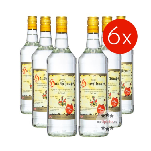 6 x Prinz Hausschnaps / 34 % vol / 6 x 1,0 Liter-Flasche