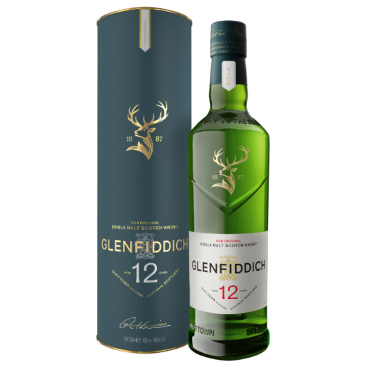 Glenfiddich 12 Jahre Single Malt Scotch Whisky / 40 % vol / 0,7 Liter-Flasche in Geschenkbox