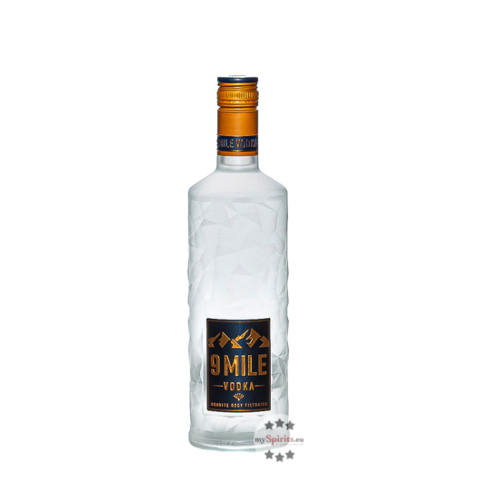9 Mile Vodka Granite Rock Filtrated / 37,5 % Vol. / 0,7 Liter-Flasche mit LED-Licht