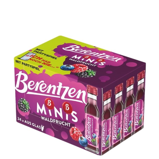 Berentzen Waldfrucht Likör Miniaturenset / 16 % vol / 24 x 0,02 Liter-Flasche