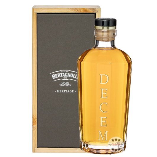Bertagnolli DECEM Heritage Grappa Riserva Barrique 10 Jahre / 44 % Vol. / 0,7 Liter-Flasche in Holzbox