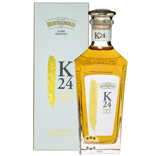 Bertagnolli K24 Liquid Gold Grappa Riserva / 42 % vol / 0,7 Liter in Geschenkbox