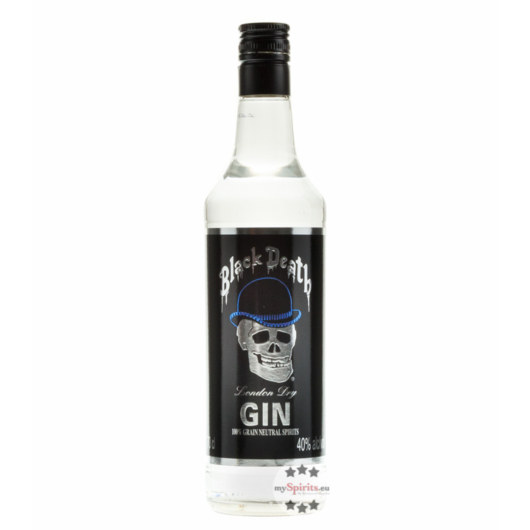 Black Death London Dry Gin - Kult-Gin / 40% vol. / 0,7 Liter-Flasche