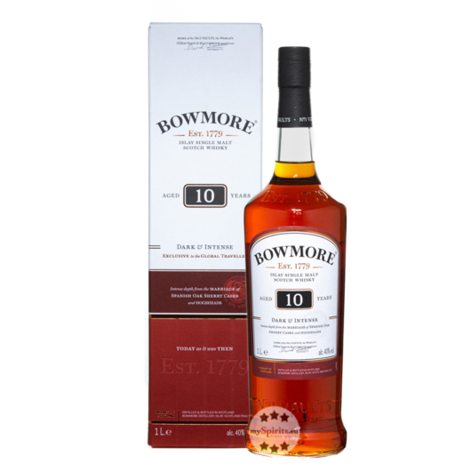 Bowmore 10 Jahre Dark & Intense Islay Single Malt Scotch Whisky / 40 % Vol. / 1,0 Liter-Flasche
