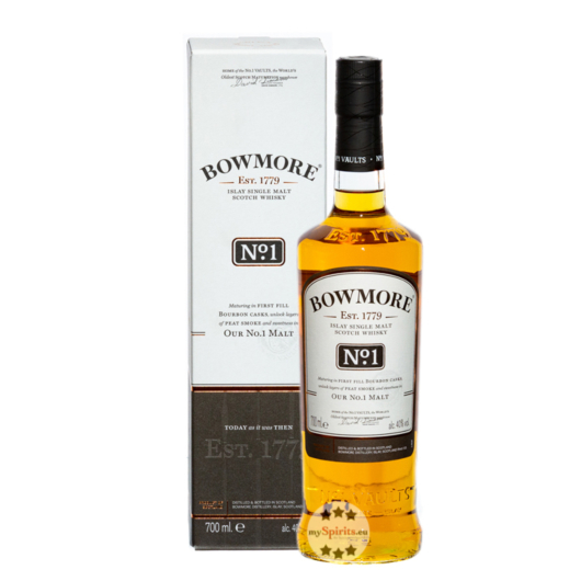 Bowmore No. 1 Islay Single Malt Scotch Whisky / 40 % Vol. / 0,7 Liter-Flasche in Geschenkkarton
