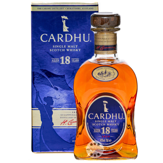 Cardhu: 18 Jahre Single Malt Scotch Speyside Whisky in Geschenk-Box / 40% Vol. / 0,7 l Flasche