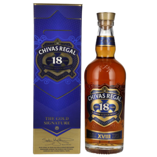 Chivas Regal 18 Gold Signature Blended Scotch Whisky / 40 % Vol. / 0,7 Liter-Flasche in Geschenkbox