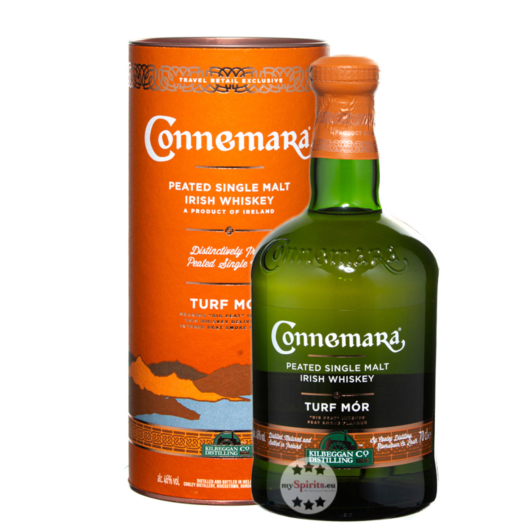 Connemara Turf Mór Peated Single Malt Irish Whiskey / 46 % Vol. / 0,7 Liter-Flasche in Geschenkdose