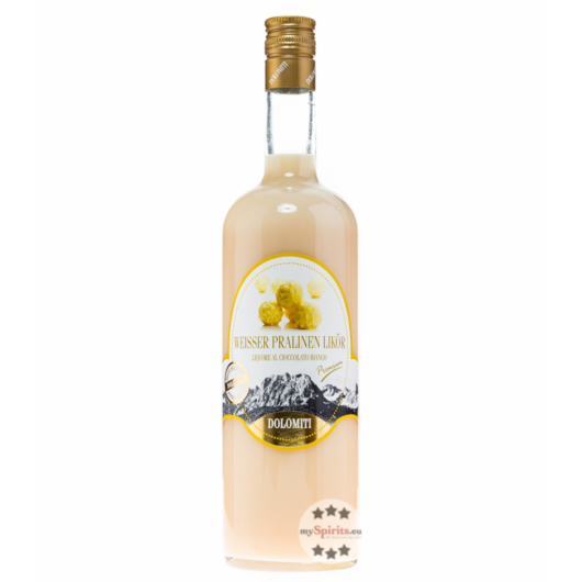 Dolomiti: Weisser Pralinen Likör / 15 % Vol. / 1,0 Liter - Flasche