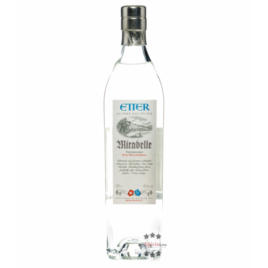 Etter Mirabelle Edel-Fruchtbrand von Etter aus der Schweiz / 41 % Vol. / 0,35 Liter-Flasche