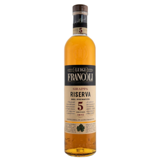 Francoli: Riserva del Piemonte 5 Jahre Grappa / 41,5 % vol / 0,7 Liter-Flasche