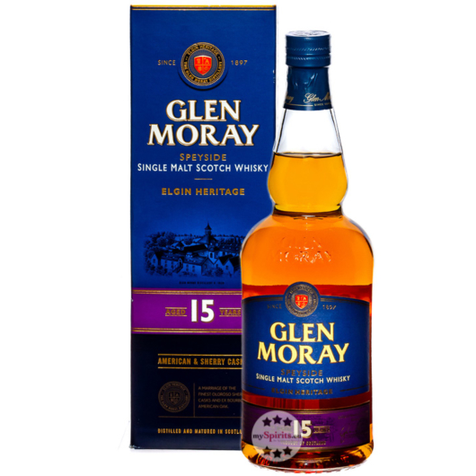Glen Moray 15 Jahre Speyside Single Malt Scotch Whisky / 40 % Vol. / 0,7 Liter-Flasche in Geschenkbox