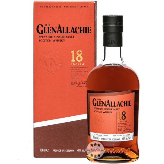 GlenAllachie 18 Years Speyside Single Malt Scotch Whisky / 46 % vol / 0,7 Liter-Flasche in Geschenkkarton