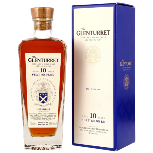 The Glenturret 10 Years Peat Smoked Highland Single Malt Scotch Whisky / 46,6 % vol / 0,7 Liter