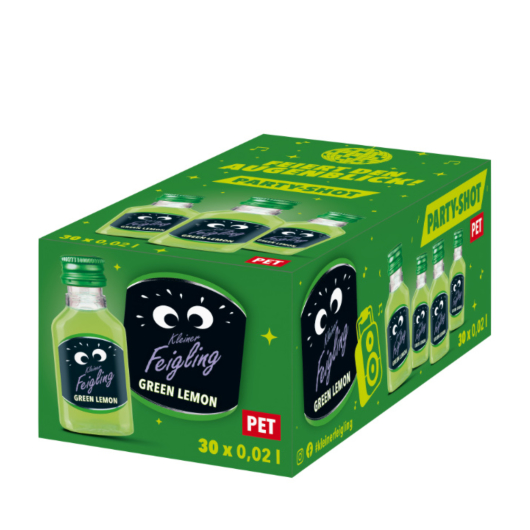 Kleiner Feigling Green Lemon Limettenlikör / 15 % vol / 30 x 0,02 Liter-PET-Flasche