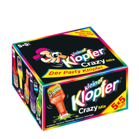 Kleiner Klopfer Crazy Mix Likör-Miniaturen / 15 - 16 % vol / 25 x 0,02 Liter-Flasche