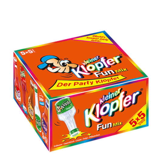 Kleiner Klopfer Fun Mix Likör-Miniaturen / 15 - 17 % vol / 25 x 0,02 Liter-Flasche
