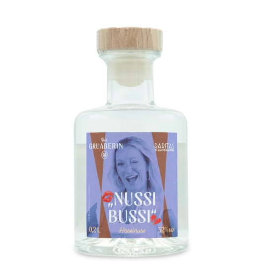 Lantenhammer Raritas Die Gruaberin "Nussi Bussi" Haselnussschnaps / 32 % vol / 0,2 Liter-Flasche
