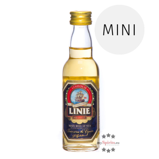 Linie Aquavit Kümmelschnaps Mini / 41,5 % Vol. / 0,05 Liter-Flasche