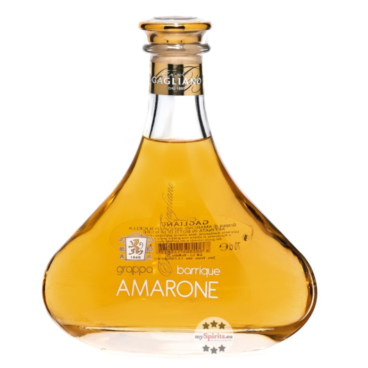 Marcati: Grappa Amarone Barrique Ercole Gagliano / 40 % vol / 0,7 Liter-Flasche