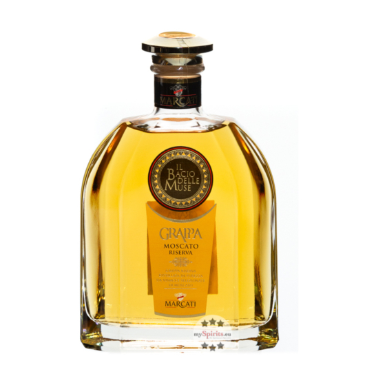 Marcati Grappa Moscato Riserva “Bacio delle Muse" / 40 % Vol. / 0,7 Liter-Flasche