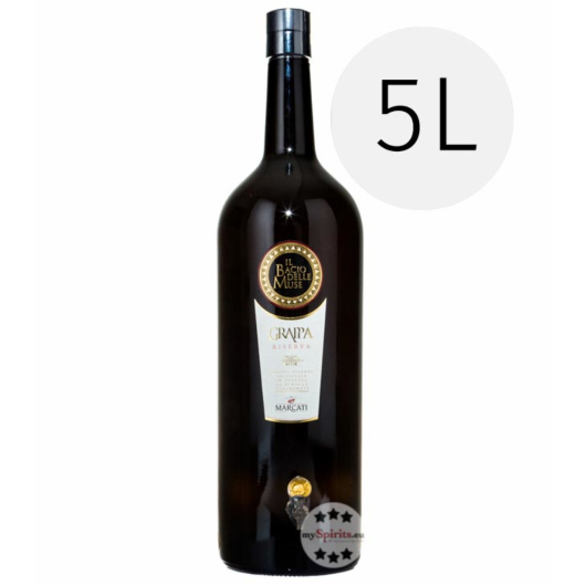 Marcati Grappa Riserva Magnum „Il Bacio delle Muse“ / 40 % Vol. / 5 Liter-Flasche mit Zapfhahn