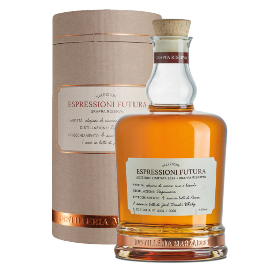 Marzadro Espressioni Futura Edition 2024 / 45 % vol / 0,7 Liter-Flasche in Geschenk-Dose