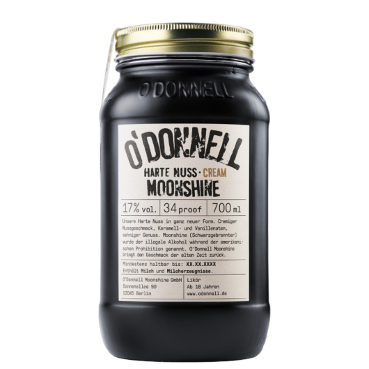 O'Donnell Harte Nuss Cream Moonshine Likör / 17 % vol / 0,7 Liter-Flasche
