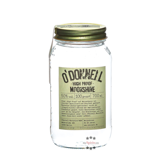 O'Donnell High Proof Moonshine Weizenbrand / 50 % Vol. / 0,7 Liter-Flasche