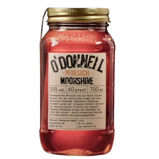 O'Donnell Pfirsich Moonshine Likör / 20 % vol / 0,7 Liter-Flasche