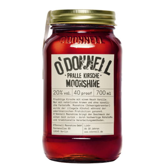 O'Donnell Pralle Kirsche Moonshine Likör / 20 % vol / 0,7 Liter-Flasche