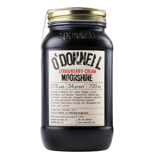 O'Donnell Strawberry Cream Moonshine Likör / 17 % vol / 0,7 Liter-Flasche
