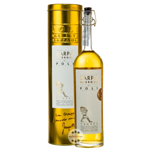 Poli Grappa Sarpa Oro di Poli Barrique / 40 % Vol. / 0,7 Liter-Flasche in Geschenkdose