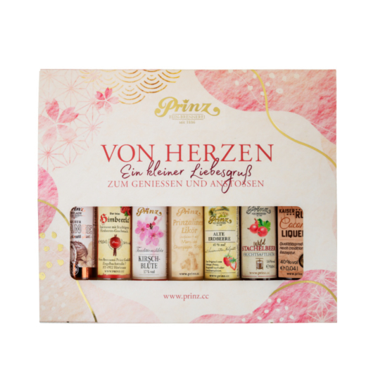 Prinz Geschenkset „Liebesgruß“ Miniaturen-Probierset / 15 - 41 % vol / 7 x 0,04 Liter-Flasche