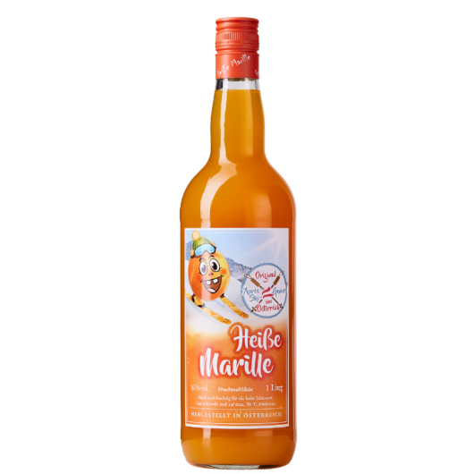 Prinz Heiße Marille, heißer Marillenlikör / 16 % vol / 1,0 Liter-Flasche