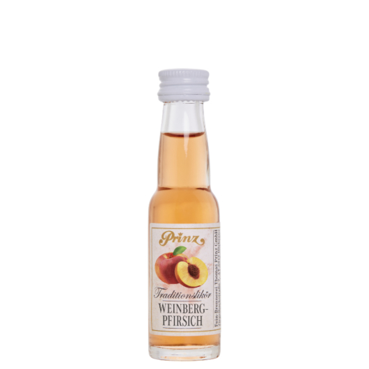Prinz: Weinberg-Pfirsich-Likör / 18% Vol. / 0,02 Liter - Flasche