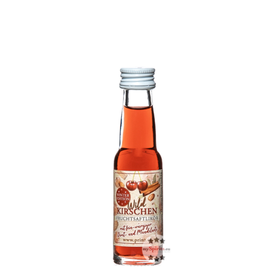 Prinz Wildkirschen-Likör Winter-Edition Miniatur / 16% vol / 0,02 Liter-Flasche