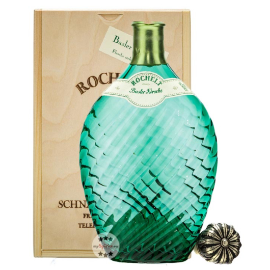Rochelt Basler Kirsche Edelbrand / 50 % Vol. / 0,35 Liter-Flasche in Holzkiste