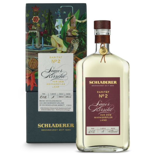 Schladerer Rarität No. 2 Sauerkirsche Brand / 43 % vol / 0,5 Liter-Flasche in Geschenkkarton