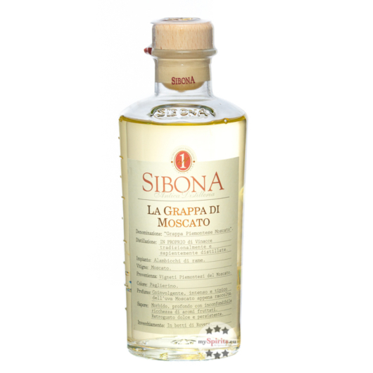 Sibona Grappa di Moscato / 40 % Vol. / 0,5 Liter-Flasche