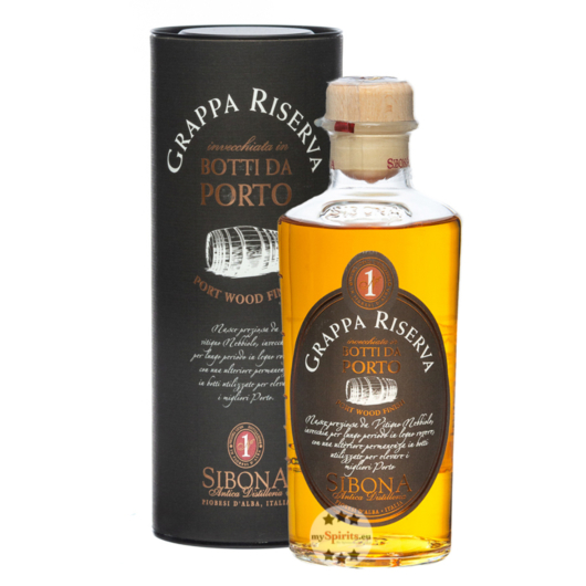 Sibona Grappa Riserva Botti da Porto / 40 % Vol. / 0,5 Liter-Flasche in Geschenkdose