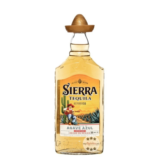 Sierra Tequila Reposado / 35 % vol / 0,7 Liter-Flasche mit goldenem Hut
