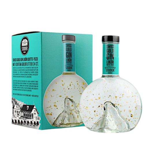 Studer Swiss Gold Gin Likör Quitte-Yuzu / 35 % vol / 0,7 Liter-Flasche