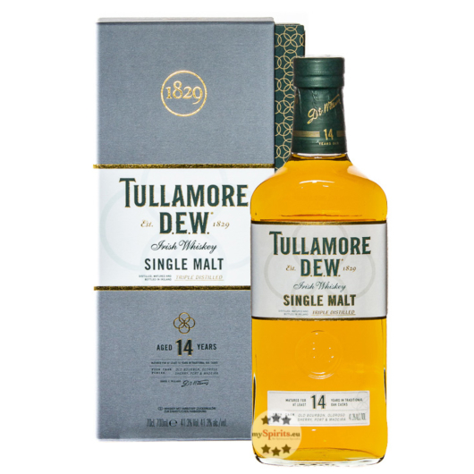 Tullamore D.E.W. 14 Years Irish Whiskey Single Malt / 41,3 % Vol. / 0,7 Liter-Flasche in Geschenkbox