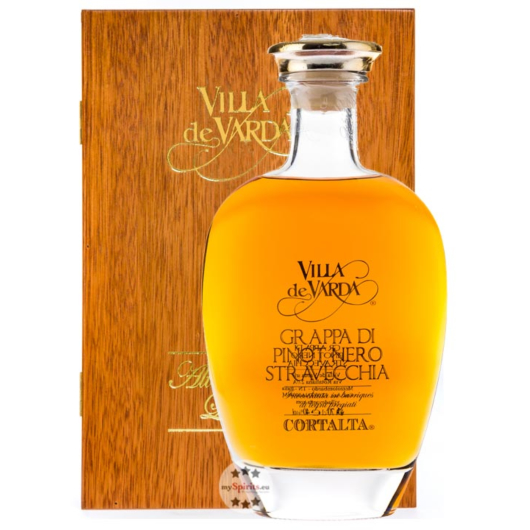 Villa de Varda Grappa Pinot Nero Stravecchia-Cortalta / 40 % Vol. / 0,7 L in Mahagoniholz-Kästchen