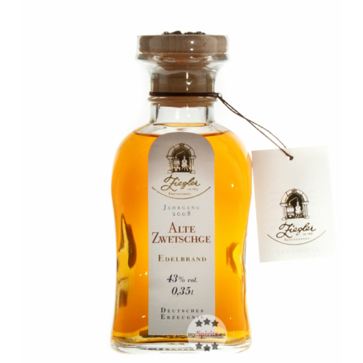Ziegler Alte Zwetschge Brand - Jahrgangs Edelbrand aus dem Holzfass / 43 % vol. / 0,35 L Flasche
