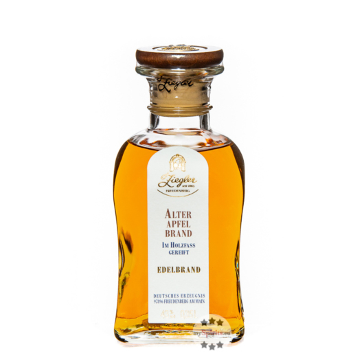 Ziegler Alter Apfel-Brand - Jahrgangsreiner Edelbrand aus dem Holzfass / 43 % vol. / 0,35 L Flasche