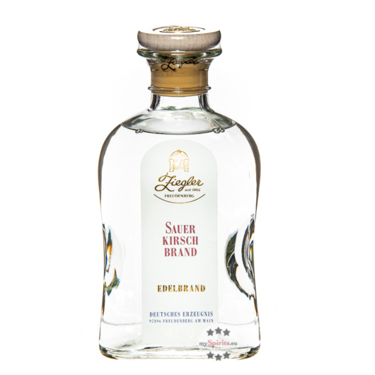 Ziegler Sauerkirsch-Brand - Obst Edelbrand aus Sauerkirschen / 43 % vol. / 0,7 Liter-Flasche