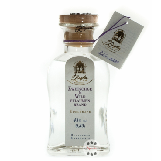Ziegler Zwetschge- & Wildpflaumenbrand - Edelbrand / 43 % vol. / 0,35 Liter-Flasche